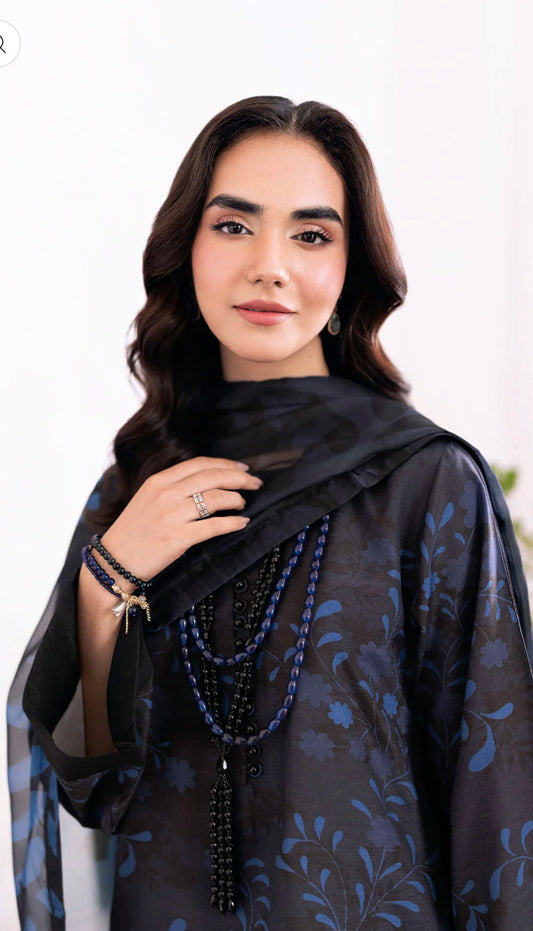 AFSANAH ‘Basics’ | Digital Print Raw Silk 3pc Readymade Trendy Womenswear | AR-206